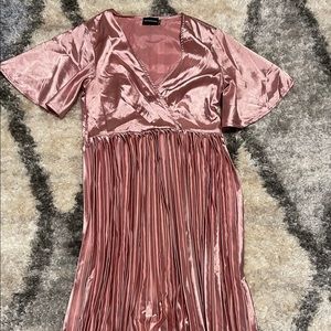 Satin pink dress